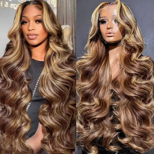 Ombre Brown Body Wave Human Hair Wig